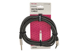 GEWA Pro Line instrumentkabel 6 m, sort-hvit tweed, vinklet jack