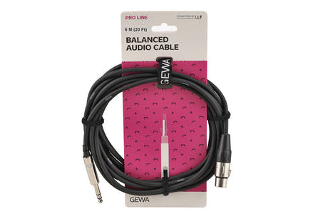 GEWA Pro Line balansert kabel 6 m, stereo-jack til XLR-hunn