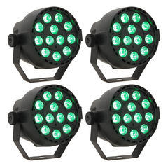 LED Spot Multicolor m. fjernkontroll (12x3W) 4 stk. pakke