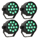 LED Spot Multicolor m. fjernkontroll (12x3W) 4 stk. pakke