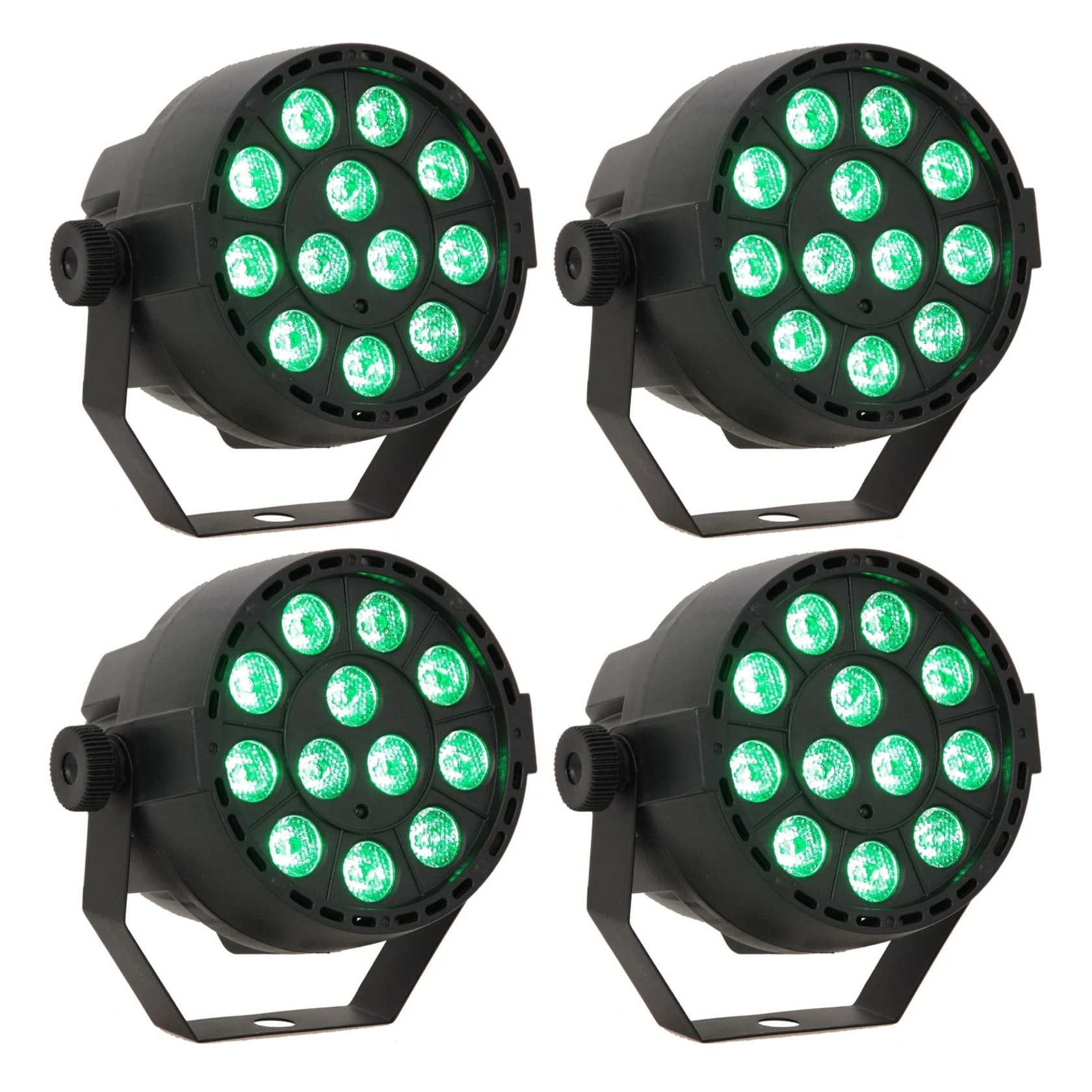 LED Spot Multicolor m. fjernkontroll (12x3W) 4 stk. pakke