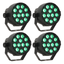 LED Spot Multicolor m. fjernkontroll (12x3W) 4 stk. pakke