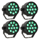 LED Spot Multicolor m. fjernkontroll (12x3W) 4 stk. pakke