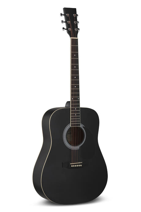 VGS Cataluna western-gitar, svart, med gig bag