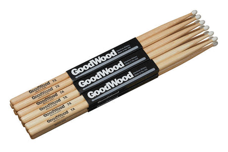 Vater Goodwood 7A trommestikker, hickory 2. sortering, nylontupp