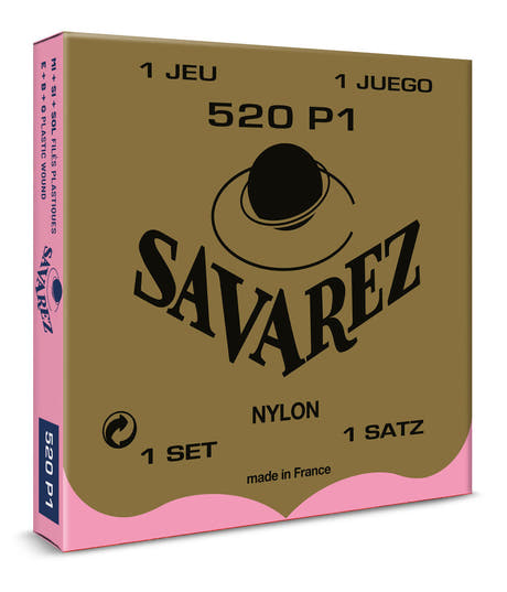 Savarez 511R plastbelagt E1-streng til klassisk gitar, 520P1