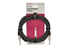 GEWA Pro Line instrumentkabel 6 m, svart-hvit tweed, rett jack