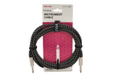 GEWA Pro Line instrumentkabel 6 m, svart-hvit tweed, rett jack