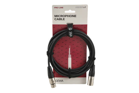 GEWA Pro Line mikrofonkabel 3 m, XLR-hunn til XLR-hann