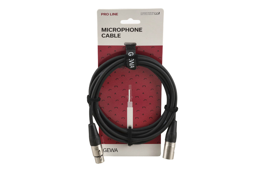 GEWA Pro Line mikrofonkabel 3 m, XLR-hunn til XLR-hann
