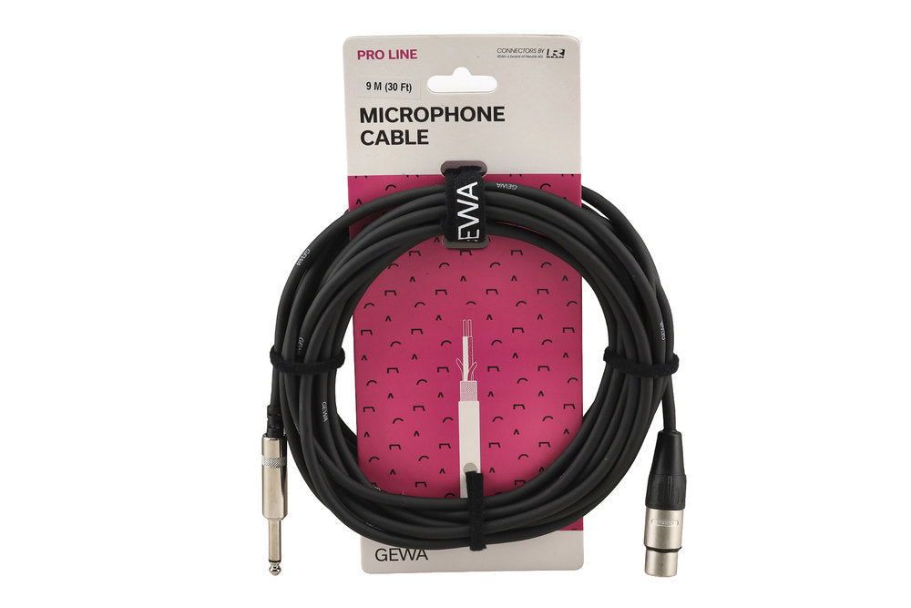 GEWA Pro Line mikrofonkabel 9 m, XLR-hunn til mono-jack