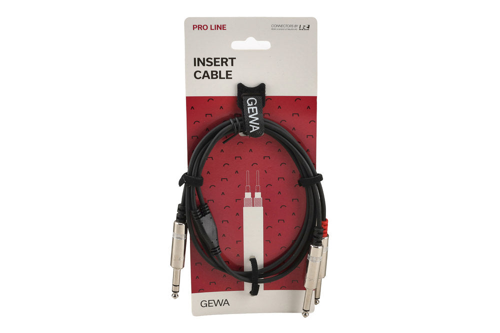 GEWA Pro Line insert-kabel 1,5 m, stereo-jack til 2 x mono-jack