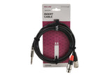 GEWA Pro Line innstikkskabel 3 m, stereo-jack til XLR-hann og XLR-hunn