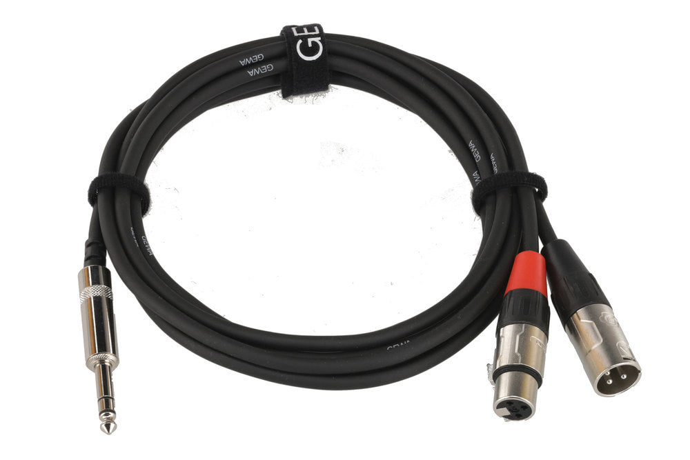 GEWA Pro Line innstikkskabel 3 m, stereo-jack til XLR-hann og XLR-hunn