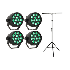 LED Spot Multicolor med fjernkontroll (12x3W) & Perfex Lysstativ