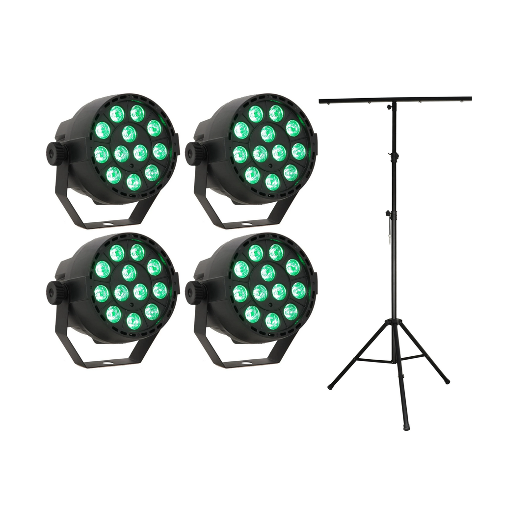 LED Spot Multicolor med fjernkontroll (12x3W) & Perfex Lysstativ