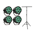LED Spot Multicolor med fjernkontroll (12x3W) & Perfex Lysstativ