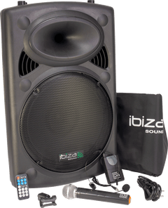 Ibiza bærbar høyttaler med 15" bass (svart, 800W)
