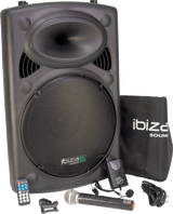 Ibiza bærbar høyttaler med 15" bass (svart, 800W)