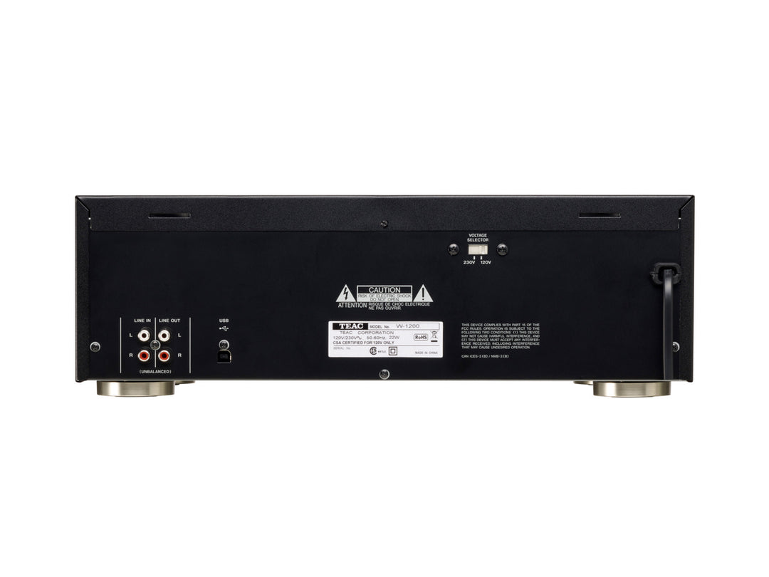 TEAC W-1200 dobbel kassettspiller (svart)