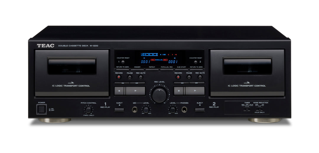 TEAC W-1200 dobbel kassettspiller (svart)