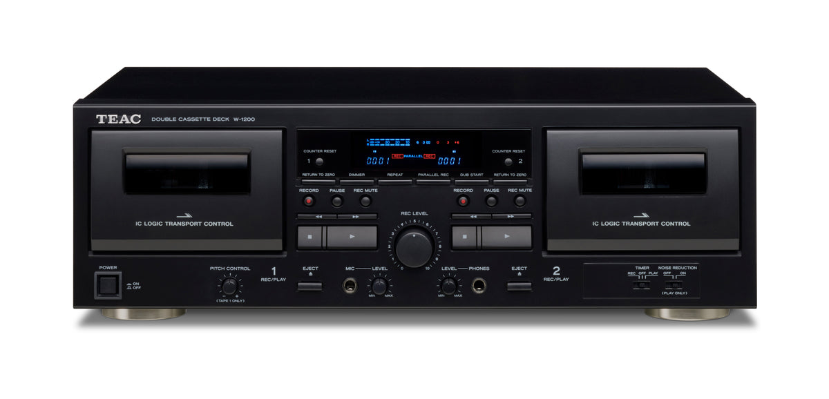 TEAC W-1200 dobbel kassettspiller (svart)