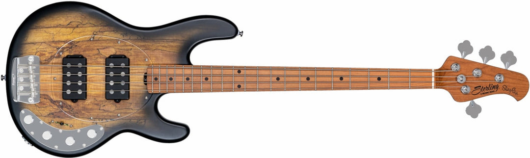 Sterling By Music Man StingRay RAY34HHSM, Naturlig burl satin