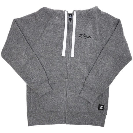 Zildjian Grå Zip-Up Genser med hette – Medium