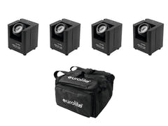 EUROLITE sett 4x AKKU UP-1 + SB-4 myk bag