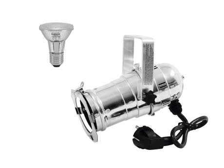 EUROLITE-sett PAR-20 spot sølv + PAR-20 230V SMD 6W E-27 LED 6500K