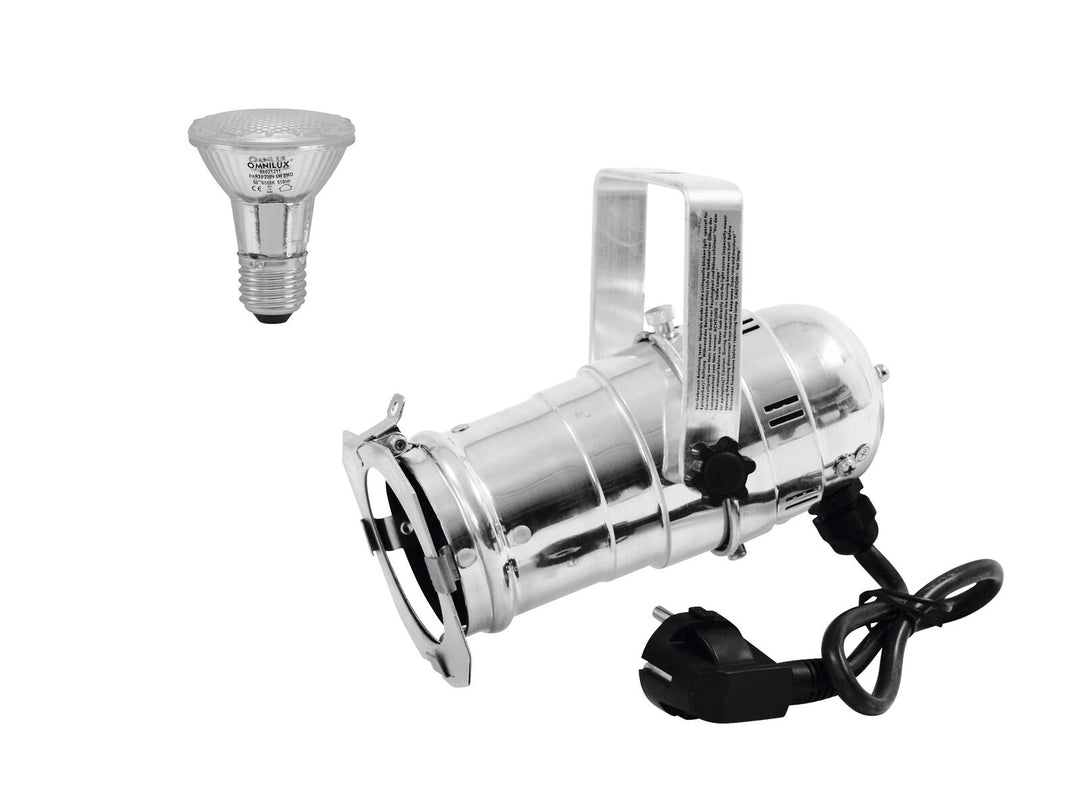 EUROLITE-sett PAR-20 spot sølv + PAR-20 230V SMD 6W E-27 LED 6500K