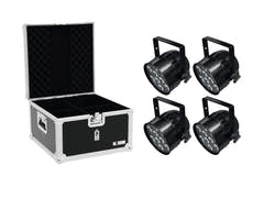 EUROLITE-sett 4x LED PAR-56 HCL Short bk + EPS-koffert