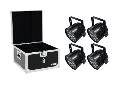 EUROLITE-sett 4x LED PAR-56 HCL Short bk + EPS-koffert
