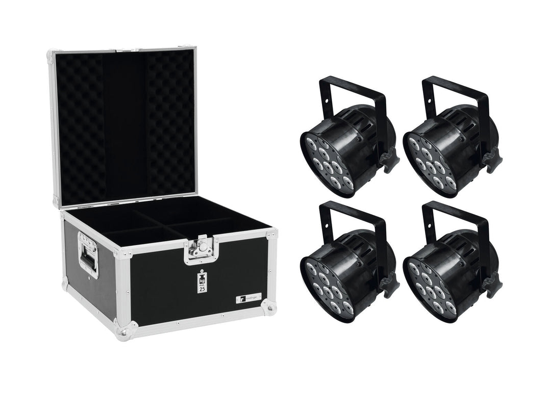 EUROLITE-sett 4x LED PAR-56 HCL Short bk + EPS-koffert