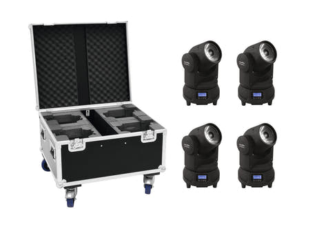 EUROLITE Set 4x LED TMH-X1 Moving Head Beam + etui