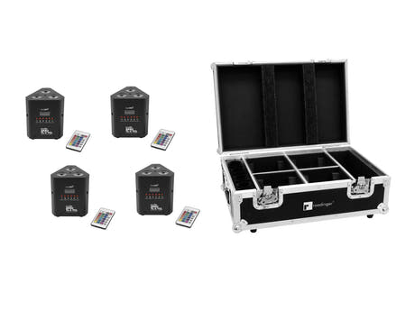 EUROLITE Set 4x AKKU TL-3 TCL QuickDMX + case med ladefunksjon