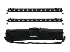 EUROLITE sett 2x LED BAR-12 QCL RGBW + myk veske