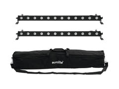 EUROLITE sett 2x LED BAR-12 QCL RGBA + myk veske