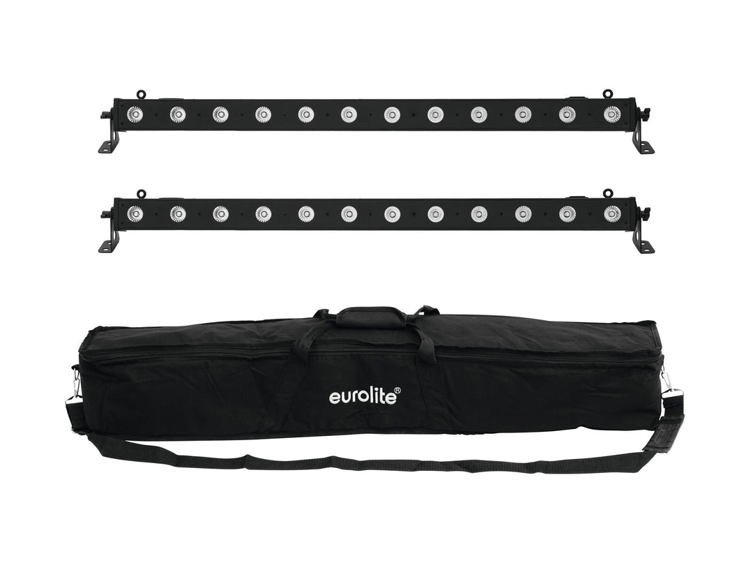 EUROLITE sett 2x LED BAR-12 QCL RGBA + myk veske