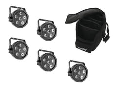 EUROLITE sett med 5x LED SLS-6 TCL Spot + myk bag
