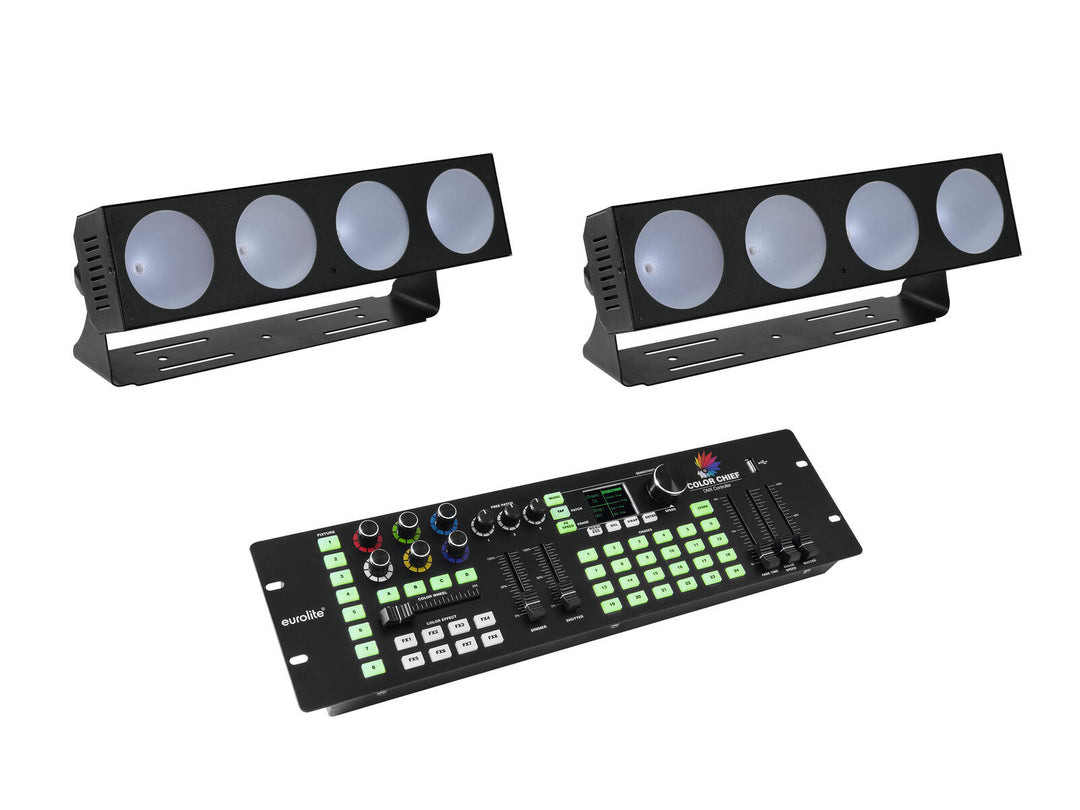 EUROLITE Sett med 2x LED CBB-4 + DMX LED Color Chief Controller