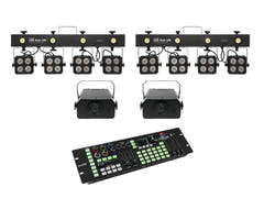 EUROLITE sett 2x LED KLS-180 + 2x LED WF-40 + DMX LED Color Chief-kontroller