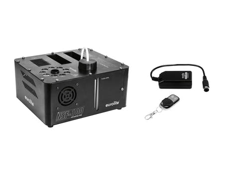 EUROLITE Set NSF-100 LED DMX Hybrid Spray Fogger + WRC-4 trådløs fjernkontroll