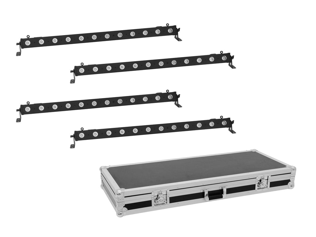 EUROLITE Set 4x LED BAR-12 QCL RGBA-stang + koffert
