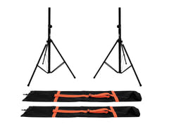 OMNITRONIC sett med 2x BS-2 EU høyttalerstativ + 2x bæreveske