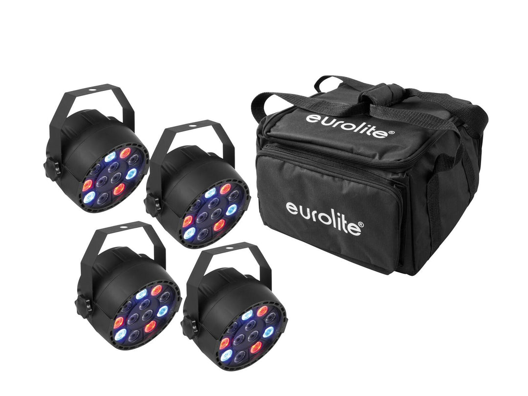 EUROLITE Sett 4x LED PARty Spot + myk veske