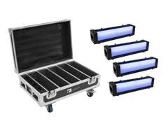 EUROLITE set 4x AKKU Bar-6 Glow QCL + case med ladefunksjon
