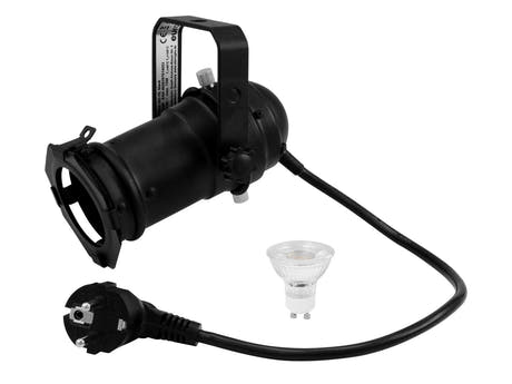 EUROLITE Set PAR-16 Spot GU-10 svart + GU-10 230V LED SMD 7W 6400K