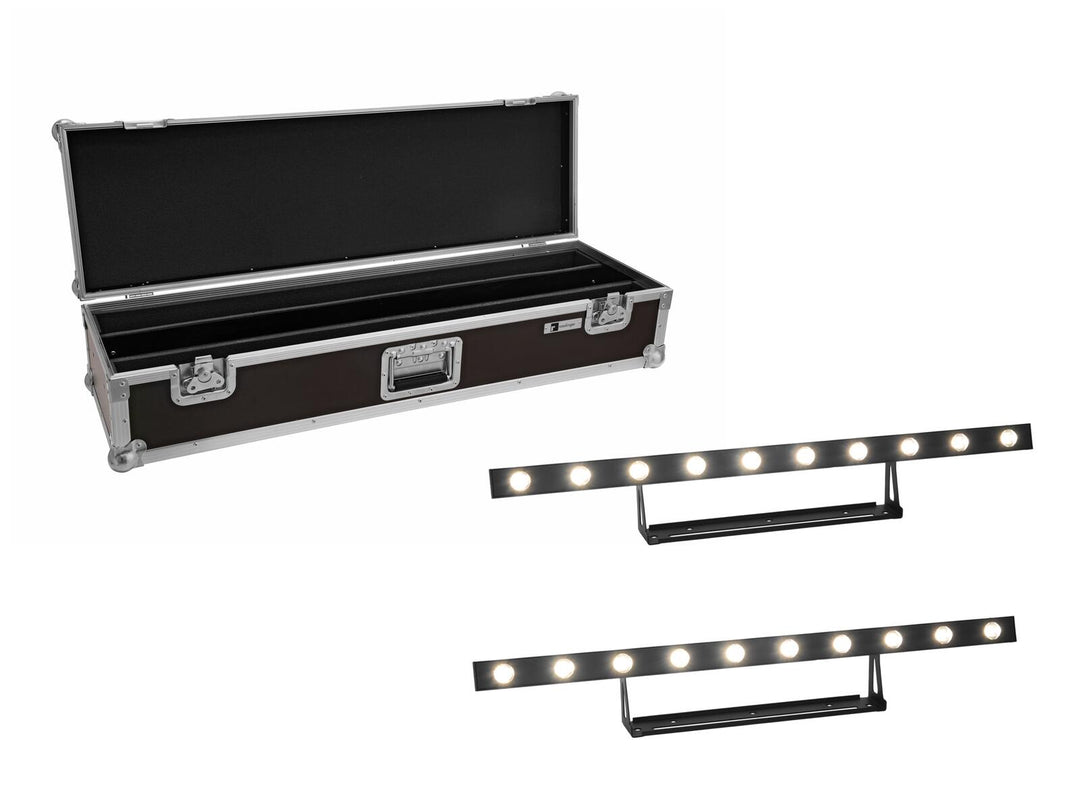 EUROLITE Sett med 2x LED STP-10 Sunbar 3200K 10x5W Light Bar + koffert