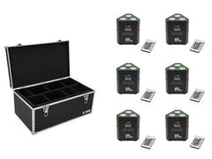 EUROLITE Sett med 6x AKKU TL-3 TCL Trusslight QuickDMX + koffert TDV-1